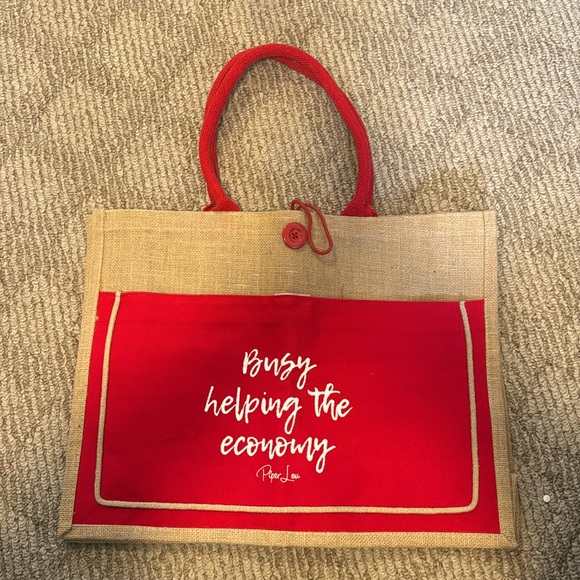 Piper Lou jute tote bag - Picture 1 of 6